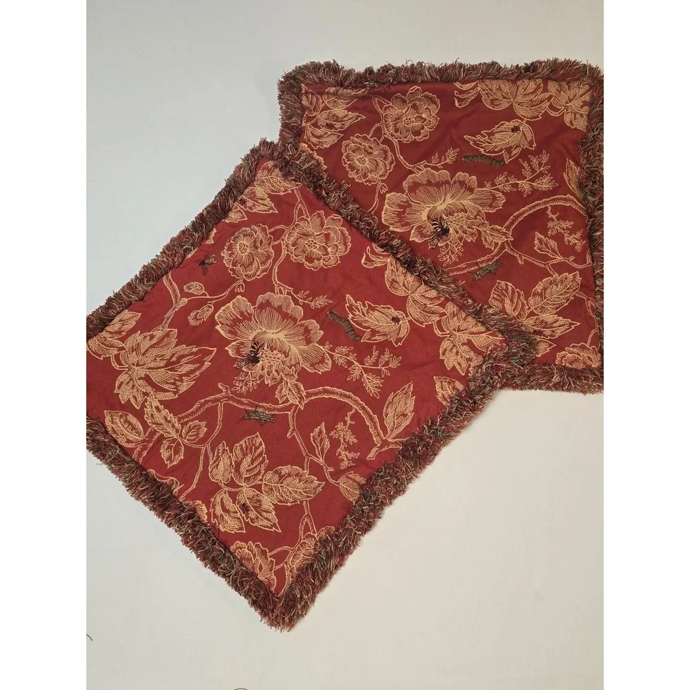 Handcrafted 20 inch‎ square throw pillow pair